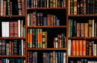 Economics and research books in a university library